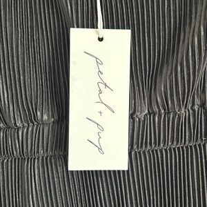 Petal & Pup One Shoulder Pleated Midi Dress-Black